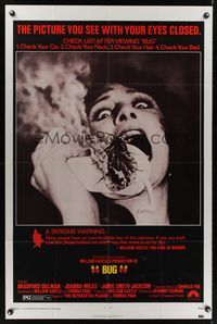 9d095 BUG 1sh '75 wild horror image of screaming girl on phone with flaming insect!