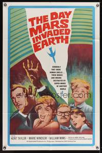 9d176 DAY MARS INVADED EARTH 1sh '63 their bodies & brains were destroyed by alien super-minds!