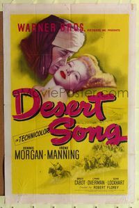 9d191 DESERT SONG 1sh '44 Oscar Hammerstein II musical, Dennis Morgan, sexy Irene Manning!