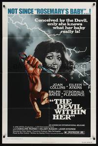 9d199 DEVIL WITHIN HER 1sh '76 conceived by the Devil, only she knows what her baby really is!