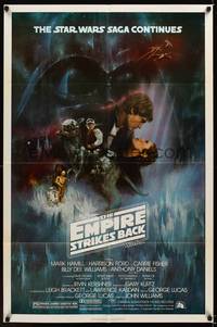 9d248 EMPIRE STRIKES BACK GWTW style 1sh '80 George Lucas classic, cool artwork by Roger Kastel!