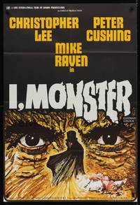 9d448 I, MONSTER English 1sh '71 Christopher Lee & Peter Cushing in a Dr. Jekyll & Mr. Hyde story!