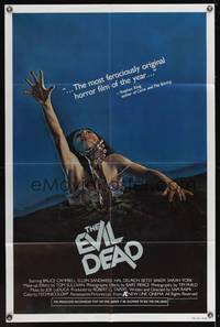 9d261 EVIL DEAD 1sh '82 Sam Raimi cult classic, best horror art of girl grabbed by zombie!