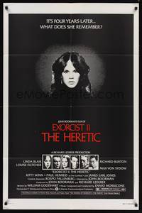 9d269 EXORCIST II: THE HERETIC 1sh '77 Linda Blair, John Boorman's sequel to Friedkin's movie!