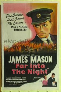 9d282 FAR INTO THE NIGHT 1sh '48 Basil Dearden's The Bells Go Down, English, art of James Mason!