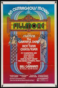 9d292 FILLMORE 1sh '72 Grateful Dead, Santana, rock & roll concert, cool Byrd art!