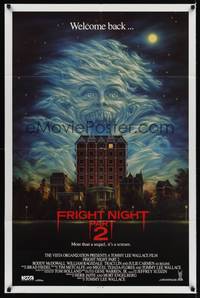 9d327 FRIGHT NIGHT 2 int'l 1sh '89 creepy spirit artwork, more than a sequel, it's a scream!