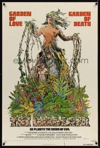 9d346 GARDENER 1sh '74 Garden of Love and Death, cool horror art by David M. Gaadt!