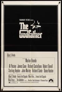 9d365 GODFATHER 1sh '72 Marlon Brando & Al Pacino in Francis Ford Coppola crime classic!