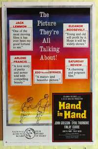 9d396 HAND IN HAND 1sh '61 John Gregson, religion, the picture they're all talking about!