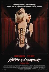 9d407 HEART OF MIDNIGHT int'l 1sh '89 super sexy smoking woman in leather outfit!