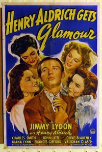 9d410 HENRY ALDRICH GETS GLAMOUR 1sh '43 Jimmy Lydon, surrounded by pretty girls!