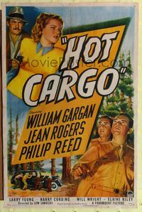 9d429 HOT CARGO 1sh '46 art of William Gargan, Jean Rogers & Philip Reed!