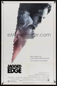 9d467 JAGGED EDGE 1sh '85 great close up image of Glenn Close & Jeff Bridges!
