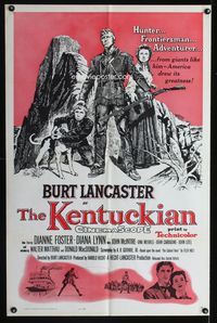 9d485 KENTUCKIAN 1sh R61 art of star & director Burt Lancaster with frontier family!