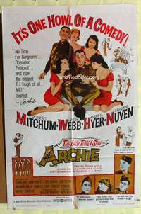 9d505 LAST TIME I SAW ARCHIE 1sh '61 Robert Mitchum surrounded by sexy girls, Jack Webb!