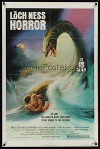 9d521 LOCH NESS HORROR 1sh '82 great Lamanna artwork of prehistoric monster!