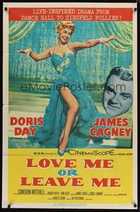 9d530 LOVE ME OR LEAVE ME 1sh '55 full-length sexy Doris Day as famed Ruth Etting, James Cagney!