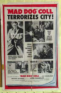 9d536 MAD DOG COLL 1sh '61 gangster maniac with machine gun John Chandler terrorizes city!