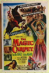 9d540 MAGIC CARPET 1sh '51 artwork of sexiest Arabian Princess Lucille Ball!