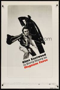 9d543 MAGNUM FORCE 1sh '73 Clint Eastwood is Dirty Harry pointing his huge gun!