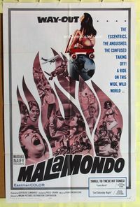 9d544 MALAMONDO 1sh '64 I Malamondo, way-out naked Italian skydiving among other craziness!