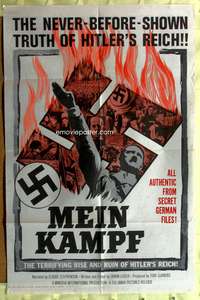 9d563 MEIN KAMPF 1sh '60 terrifying rise and ruin of Hitler's Reich from secret German files!
