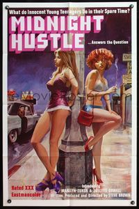 9d566 MIDNIGHT HUSTLE 1sh '78 great sexy artwork of innocent young teens as hookers!