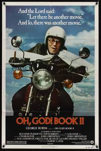 9d629 OH, GOD! BOOK II 1sh '80 great wacky image of George Burns on a motorcycle!