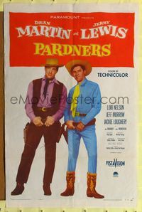 9d650 PARDNERS 1sh '56 great full-length image of cowboys Jerry Lewis & Dean Martin!