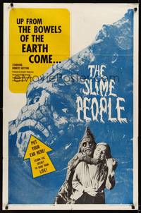 9d802 SLIME PEOPLE 1sh '63 wild cheesy wacky monster image, learn the secret to save your life!