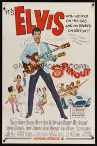 9d824 SPINOUT 1sh '66 Elvis w/double-necked guitar, foot on the gas & no brakes on the fun!