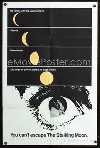 9d831 STALKING MOON style A 1sh '68 Gregory Peck, Eva Marie Saint, cool moon artwork!
