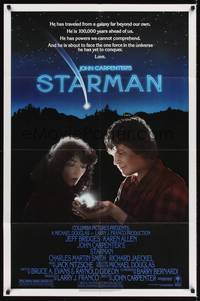 9d833 STARMAN 1sh '84 John Carpenter, close-up of alien Jeff Bridges & Karen Allen!