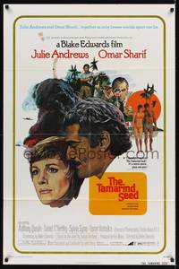 9d874 TAMARIND SEED 1sh '74 close-up art of lovers Julie Andrews & Omar Sharif!