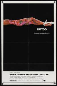 9d879 TATTOO 1sh '81 Bruce Dern, every great love leaves its mark, sexy body art & bondage image!