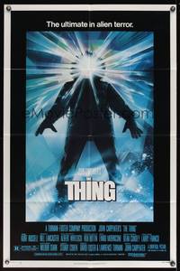 9d900 THING 1sh '82 John Carpenter, cool sci-fi horror art, the ultimate in alien terror!