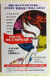 9d914 TOKYO OLYMPIAD 1sh '65 Kon Ichikawa's movie of the 1964 Summer Olympics in Japan!