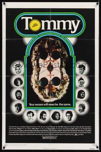 9d917 TOMMY 1sh '75 The Who, Roger Daltrey, rock & roll, cool mirror image!