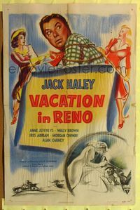 9d941 VACATION IN RENO style A 1sh '46 art of Jack Haley & many sexy girls!
