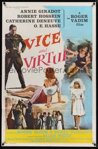 9d946 VICE & VIRTUE 1sh '62 Le Vice et la vertu, Roger Vadim, Catherine Deneuve, Annie Girardot