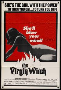 9d948 VIRGIN WITCH 1sh '72 Ann Michelle occult horror, sexy image of naked girl!