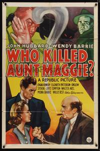 9d973 WHO KILLED AUNT MAGGIE 1sh '40 art of Wendy Barrie, John Hubbard, Edgar Kennedy & black cat!