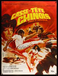 9e177 CASSE-TETE CHINOIS POUR LE JUDOKA French 1p '67 cool martial arts artwork by Landi!