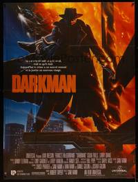 9e192 DARKMAN French 1p '90 Sam Raimi, cool artwork of masked hero Liam Neeson!