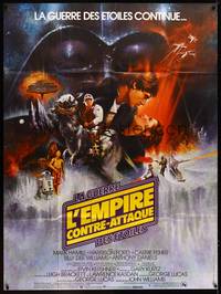 9e211 EMPIRE STRIKES BACK French 1p '80 George Lucas sci-fi classic, GWTW art by Roger Kastel!
