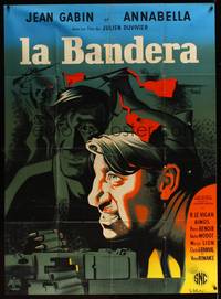 9e216 ESCAPE FROM YESTERDAY French 1p R50s cool artwork images of Jean Gabin by Clement Hurel!