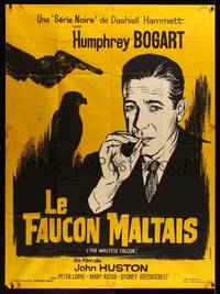 9e307 MALTESE FALCON French 1p R60s different art of smoking Humphrey Bogart by Xarrie,John Huston