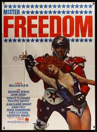 9e320 MR. FREEDOM French 1p '69 wacky image of American hero John Abbey & sexy Delphine Seyrig!