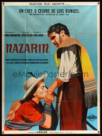 9e323 NAZARIN French 1p '59 Luis Bunuel, art of girl kissing Mexican Catholic priest's hand!